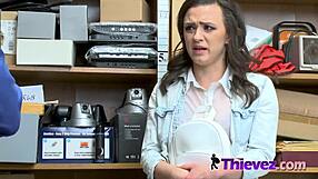 white busty teen rides guard's monster cock in office 😏