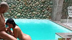 Ksal Hot fucks intensely in waterfall suite, cumming multiple times.