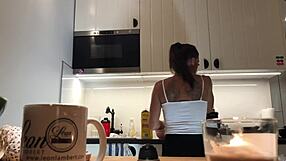 braless sylvia shows amazing nipples in kitchen hidden cam