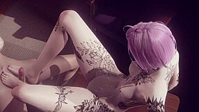 hentai uncensored futanari alice gets footjob and doggy fucked by futanari in japanese asian manga anime game