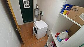 Latina maid pussy on laundry machine