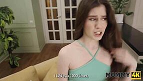 Mommy4K - Russian Cougar Cheats with Big Tits on Sofa