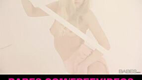 Gorgeous Blonde Leony April Shows Off Body