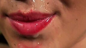 nasty honey gets sperm load on face gulping all jizz