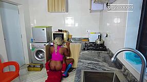 Thrilling My Plumber's Big Black Cock In Wet Pussy