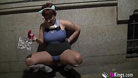 busty teen meraki gives free public blowjobs in the street
