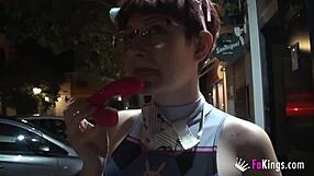 busty teen meraki gives free public blowjobs in the street