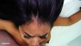 hot wax play ties and spanks asian girlfriend for cim finish