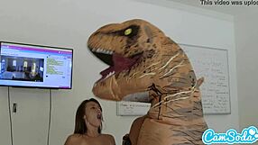 Big Ass Latina Teen Chased by Lesbian Trex, Then Fucked with Dildo