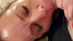 she gives me a morning blowjob while i'm still in bed, sucking my cock like a horny slut.