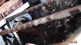 Caged sluts in a threesome with black dude