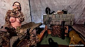 Horny Big Tits Soldier Streaming Live From Field!