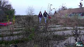 Teen punk girl experiences first public sex with stranger dude