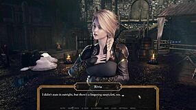 Beautiful woman in animated porn in a castle tower