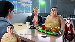 Apocalust 5 - Milf flashes upskirt in sexy lingerie with young anime babe