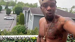 Big Cocked Rome Major Cums on Tattooed Bitch Virah Payam's Tongue