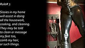 How should a sissy act during anal training?