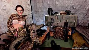 Horny Big Tits Soldier Streaming Live From Field!