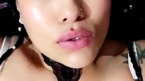 Look at her beautiful face of pleasure as she masturbates for you, Bluee