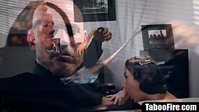 Slutty secretary deepthroats boss during wife's phone call.