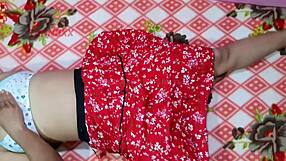 oh my god, anal pounding in red dress with village girl is hot!