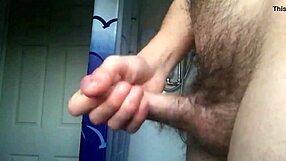 Caught Masturbating in Bath to Gay Porn, Ends with Cumshot Lesson