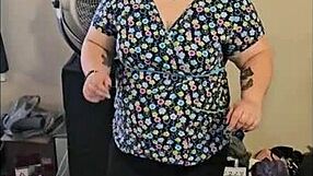 check it, bbw brunette dances to milkshake and teases with a striptease. solo action for days!