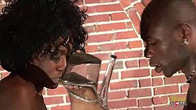 Caged sluts in a threesome with black dude