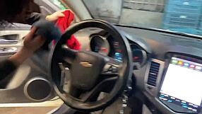 Washing the car leads to intense cowgirl ride with big tits lady.