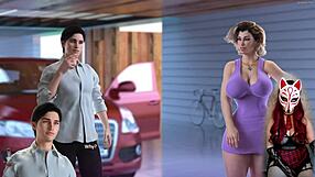 Apocalust 5 - Milf flashes upskirt in sexy lingerie with young anime babe