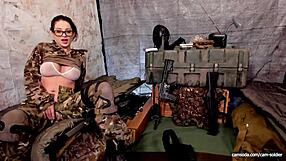 Horny Big Tits Soldier Streaming Live From Field!