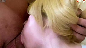 Guy stumbles into toilet, gets deep blowjob from stepsister unexpectedly