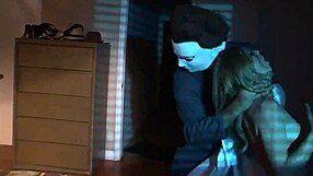 Blonde Hairy Boobed Nude Girl in Halloween Sex Scene