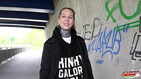 German Scout - Crazy Tattoo Model Lisa Rocketcock Picked Up for Hardcore Casting Fuck