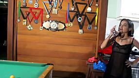 Cuckold Watches Anal Creampie During Billiards