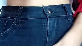 Playing with a belt and spanking myself