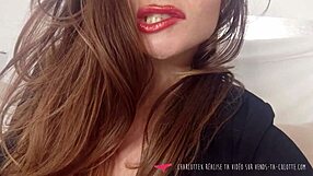 charlottex chats online, showing off her piercing in a hot outfit