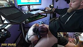 Under Desk Blowjob Turns Into Rough Fuck