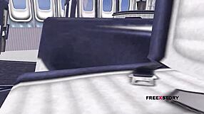 animated 3d teen girl fingers her ass on the floor. then she sits and fingers her pussy.