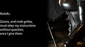 How should a sissy act during anal training?