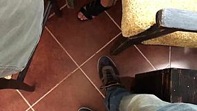 Private phone captures candid upskirt blooper with close pussy view under skirt