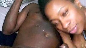 Southern ebony woman gets her big ass licked and performs deep throat sucking on her partner