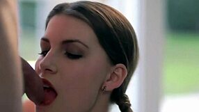 Amateur Gives Passionate Blowjob And Swallows Facial In Sensual Light.