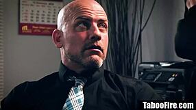 Slutty secretary deepthroats boss during wife's phone call.