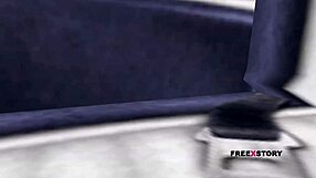3D animated teen fingering her ass and pussy