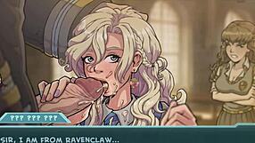Beautiful anime babes suck and swallow in Akaburu’s Hogwarts series