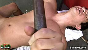 seductive gay jocks pound hard in gym session