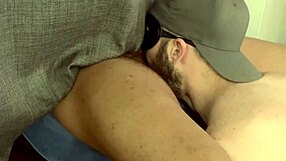 Gay guy swallows deepthroat blowjob at gloryhole!