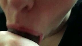 Feeling the passion in a close-up lipstick blowjob with a big cock