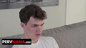 Retired step-nana explores sensual massage by practicing on her hung step-grandson.